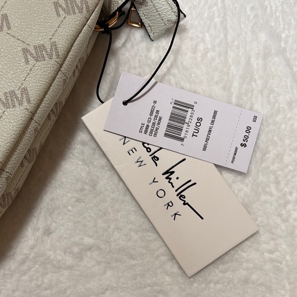 Nicole Miller White Crossbody Bag with Classic Design - Picture 3 of 4